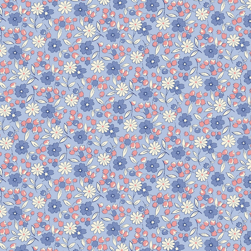 Aunt Grace Garden Variety Blue Daisy & Friends R351025D-BLUE