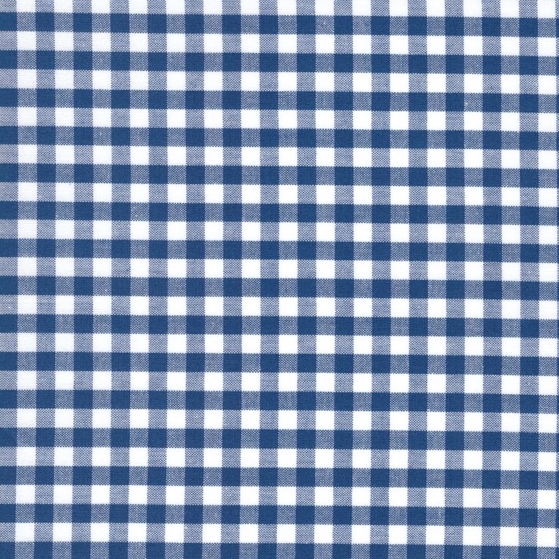Carolina Gingham royal blue and white 1/4" check size quilting cotton