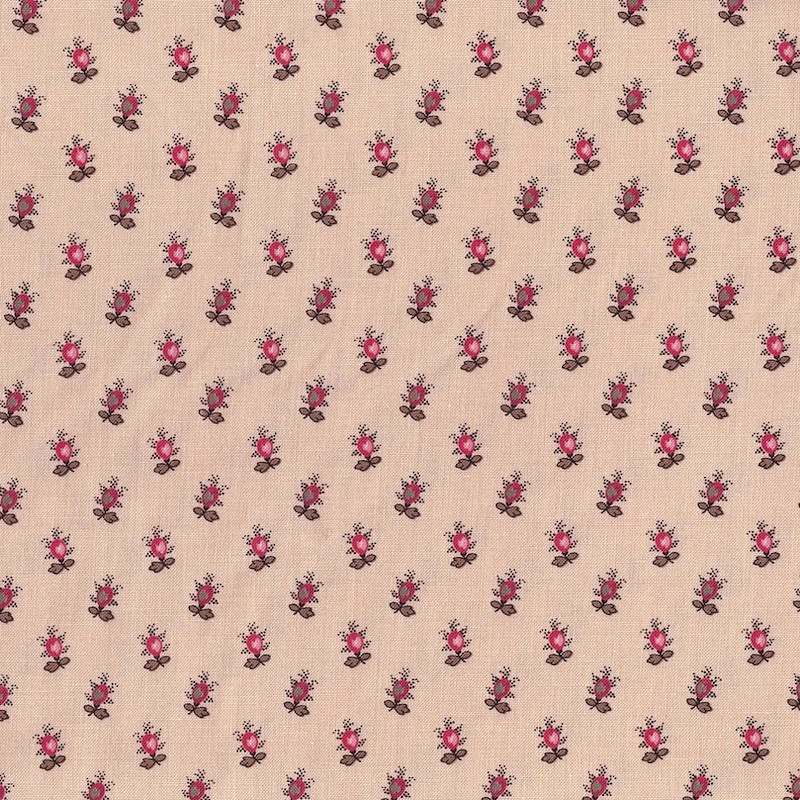 Dutch Heritage Cream Flowers reproduction fabric