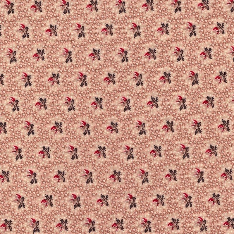 Dutch Heritage Light Brown Flowers reproduction fabric