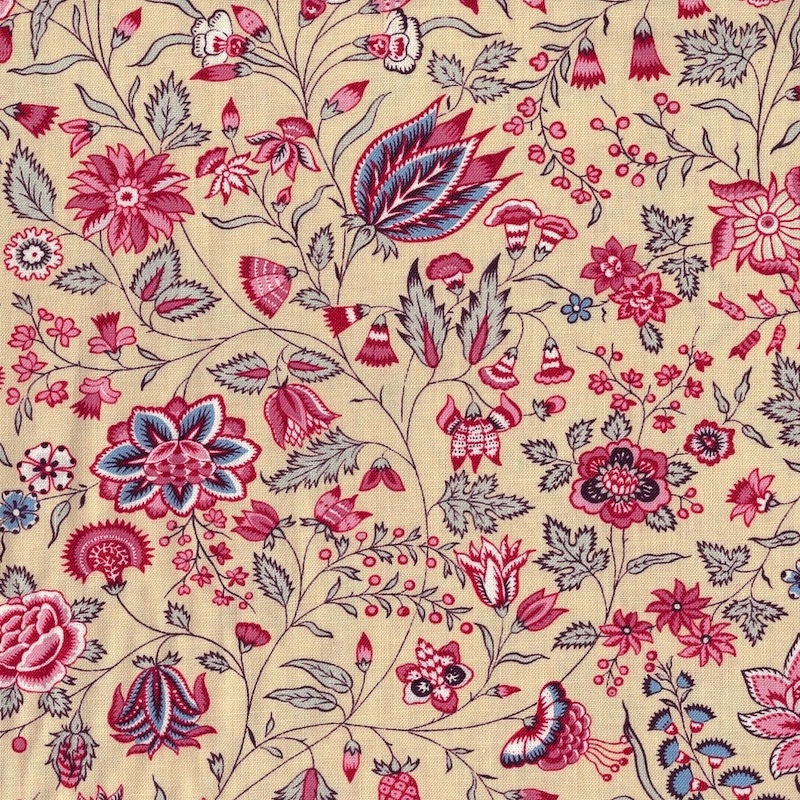 Dutch Heritage Yellow Tea Dye reproduction fabric