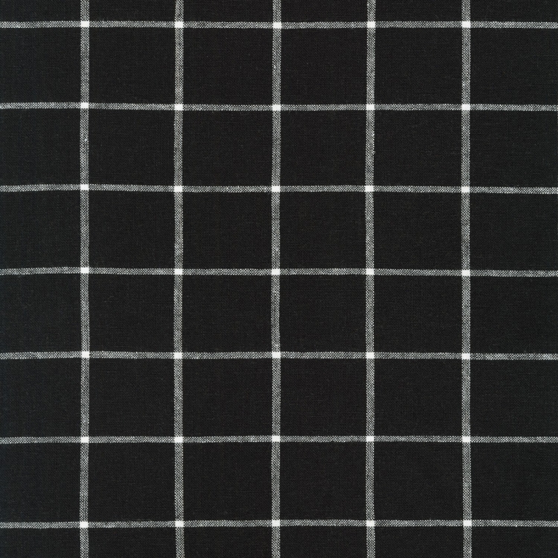Essex Linen Yarn Dyed Classic Wovens Black | 17585-2