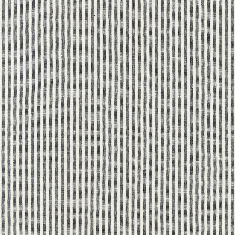 Essex Linen Yarn Dyed Classic Wovens Stripe Black | 17587-2