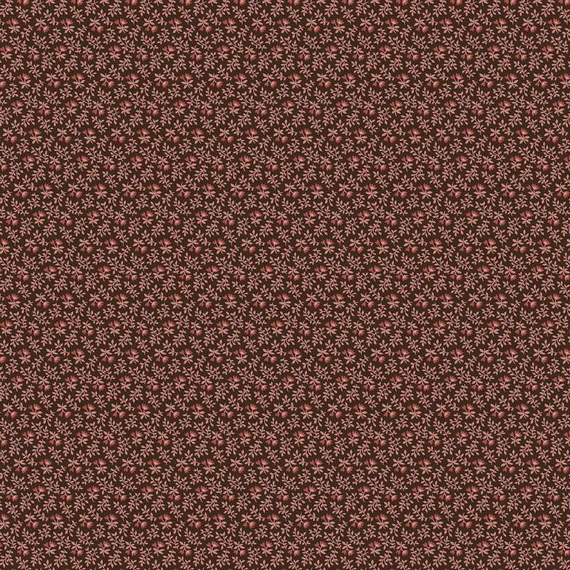 Evelyn's Hope Chest Brown Fern & Floral Shirting | R101078D-BROWN