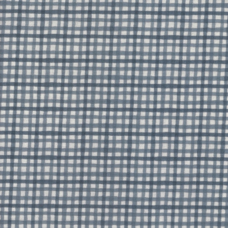 Farmhouse Chic Blue Gingham cotton fabric