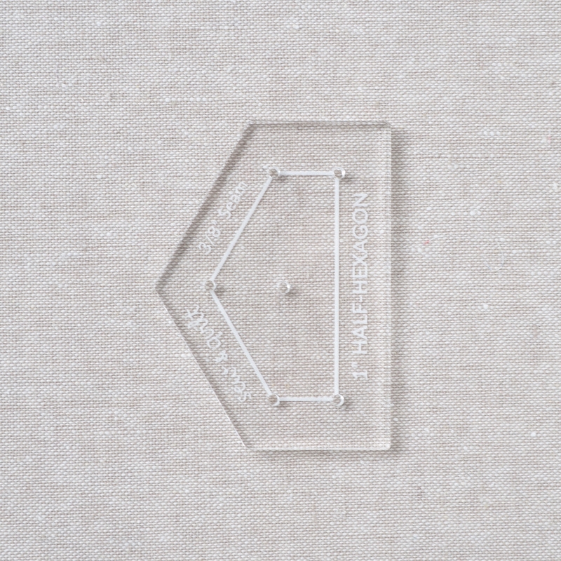 Acrylic Cutting Template 1" Half Hexagon (Pointed)