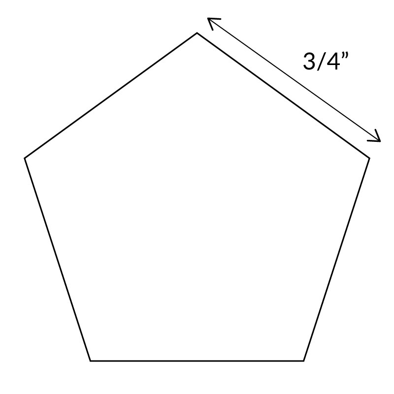 English Paper Pieces 3/4" Pentagon
