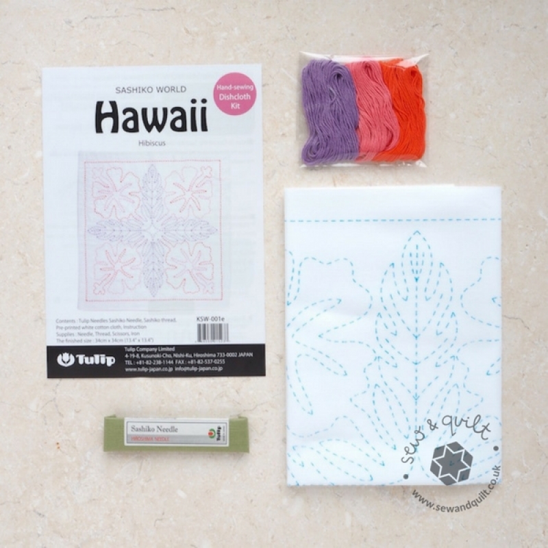 Tulip Sashiko Sewing Kit, Hawaii - Hibiscus