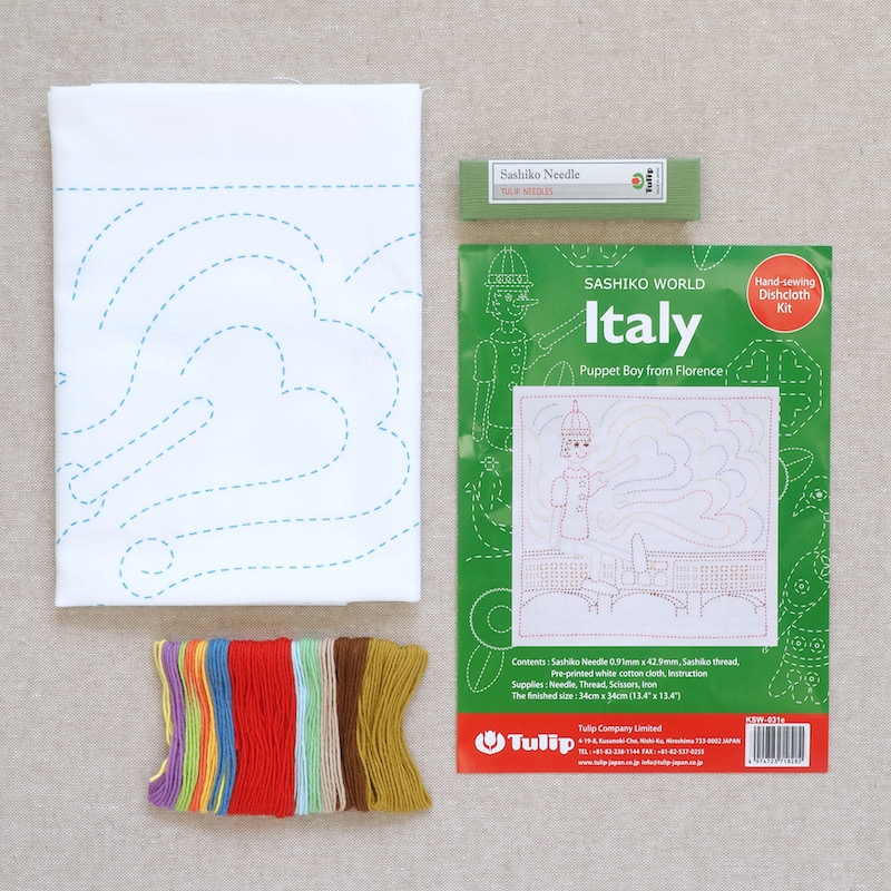 Tulip Sashiko Kit, Italy - Puppet Boy from Florence