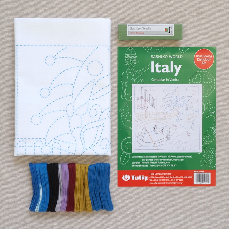 Tulip Sashiko Kit, Italy - Gondolas in Venice