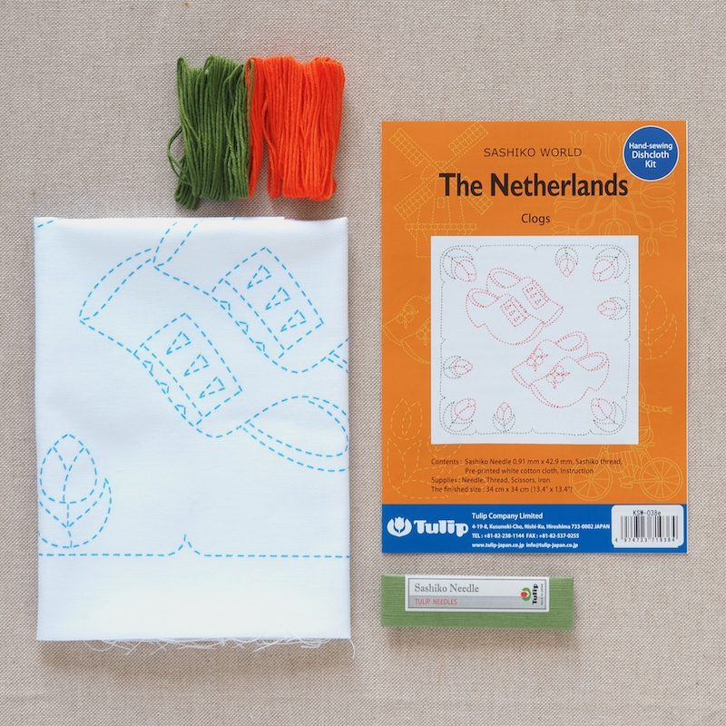 Tulip Sashiko Kit, The Netherlands - Clogs