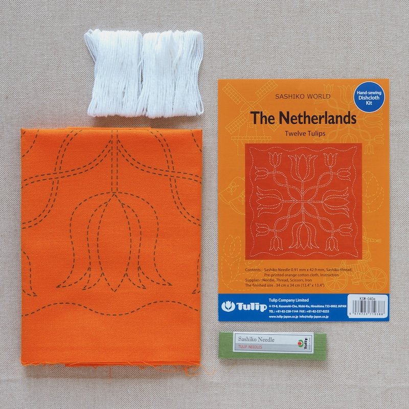 Tulip Sashiko Kit, The Netherlands - Twelve Tulips