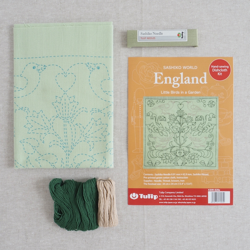 Tulip Sashiko Kit, England - Little Birds In A Garden