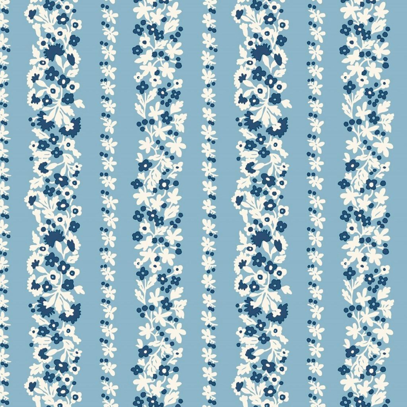 Liberty Denim Florals Topiary Stripe | 01667402A